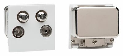 Varilight DQUAW DataGrid weiß Quadplex Modul TV/Sat/UKW (+DAB) (2 Plätze)