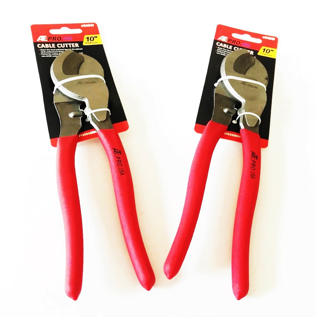 2 ATE PRO 10" CABLE CUTTER HIGH LEVERAGE CUT AIRCRAFT WIRE STEEL ROMEX
