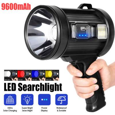 200000lumens Super Bright USB  Solar LED Searchlight Spotlight Torch Flashlight