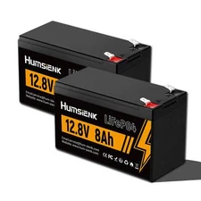 2PCS 12V 8Ah LiFePO4 Lithium Battery Rechargeable BMS Power Wheels Fish Finder