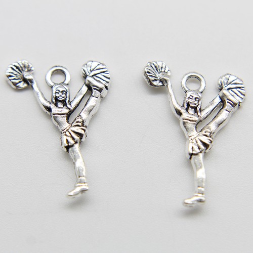 Cheerleader Tibet Silver Charms Pendants DIY Jewelry Accs 24*17mm 30