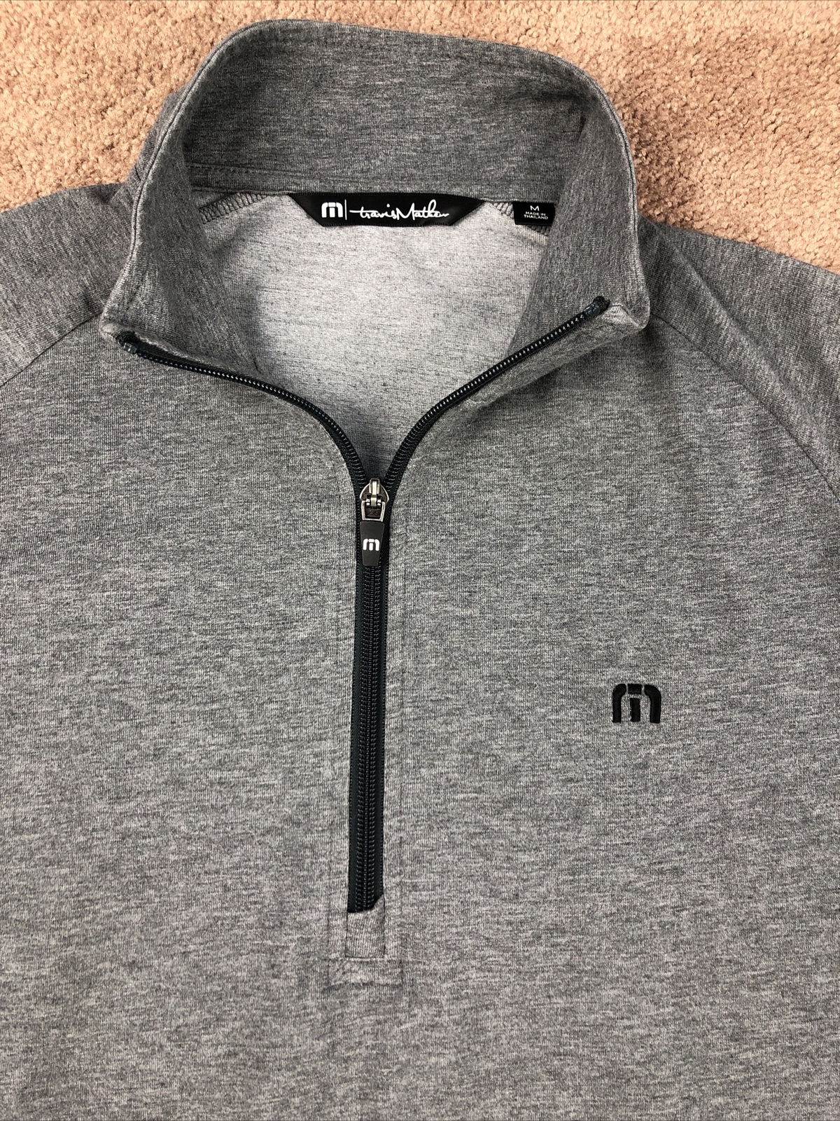 Travis Matthew Solid Gray 1/2 Zip Pullover Size M… - image 1
