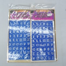 Lot 2 Armour Rub N Etch Stencils Old English Alphabet A-Z Glass Etching Wedding