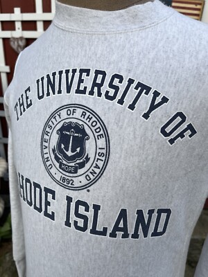 VTG Champion Reverse Weave University Rhode Island Sweatshirt Gray Sz S URI 