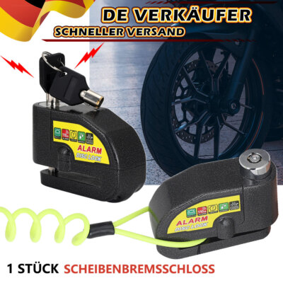 Motorrad-Alarm Scheibenbremsschloss, Motorradschlösser Diebstahlsicherung 110 dB