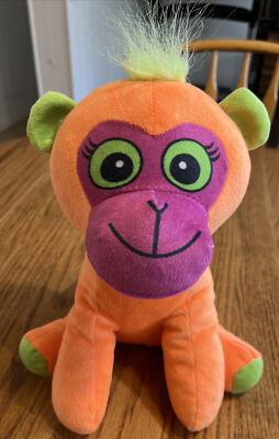 A A Global Orange Gorilla 11” Plush Toy Animal Colorful Cuddly