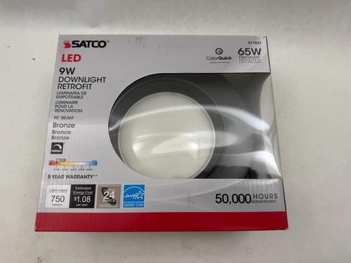 Satco S11837 NIB Bronze 9W 6" Retro Fit Downlight See Pics #G24 - Bild 1 von 3