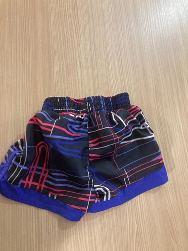 Under Armour Shorts Black and Purple 6 Lined Elastic Waist Geometric Print - Picture 2 of 3