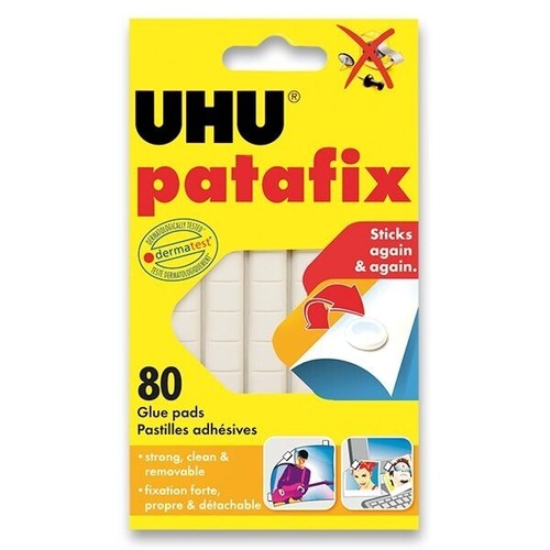 UHU Patafix 80 Glue Sticky Pads Removable Reusable White - 第 1/3 張圖片