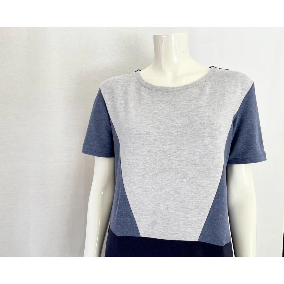 Robe t-shirt Color Block, tunique décontractée, robe à manches courtes géomét... - Photo 3/4