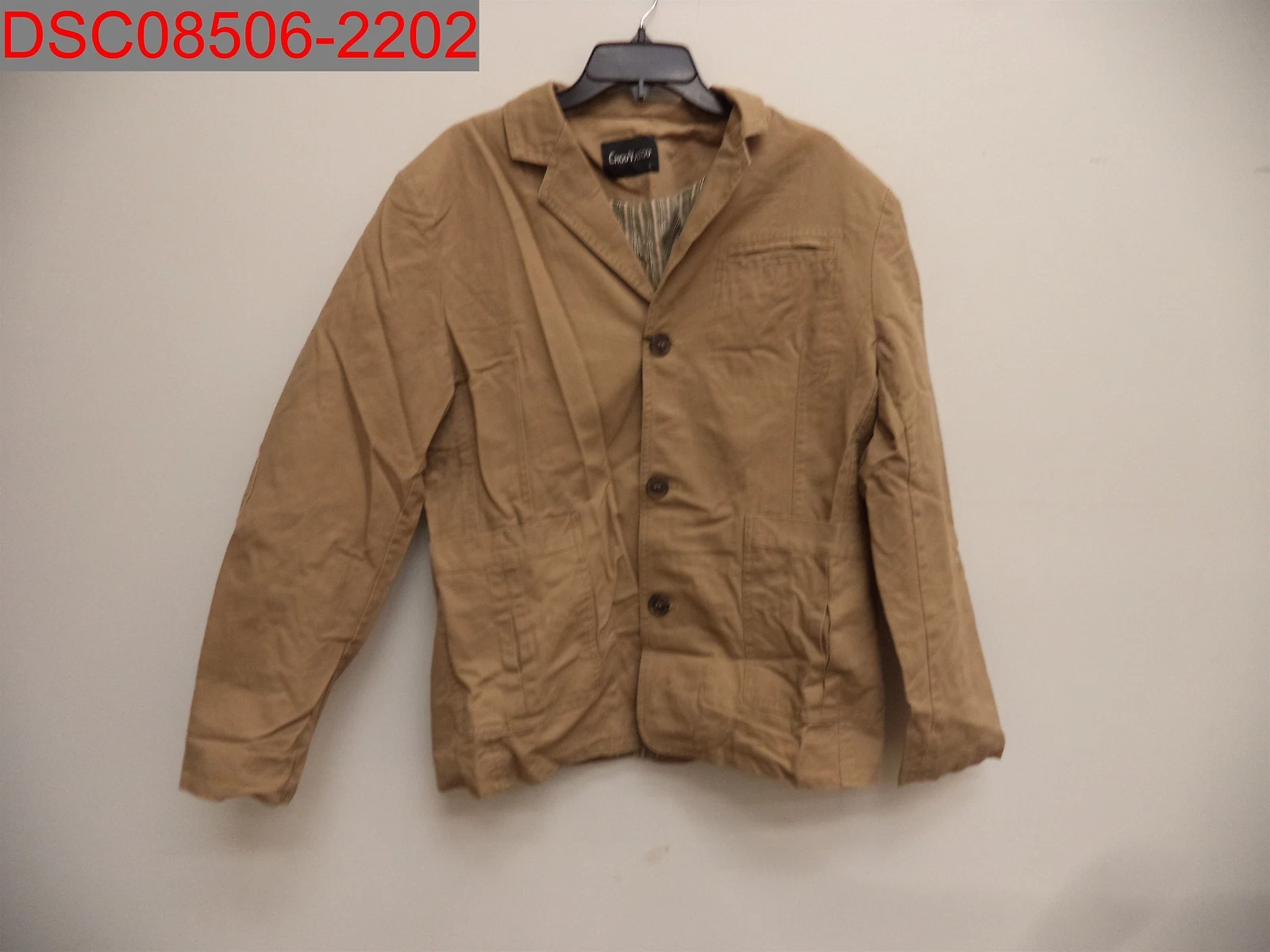 Chouyatou Men's Khaki Multi Pockets 3 Buttons Lightweight Blazer, L 803237869