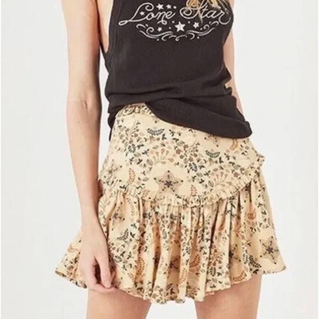 Spell The Gypsy Collective Celestial Mini Skirt Cream Floral