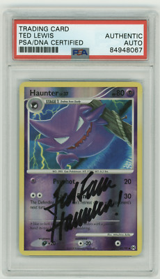 PSA Signed Ted Lewis Haunter 42/99 Reverse Holo Platinum Arceus Pokemon
