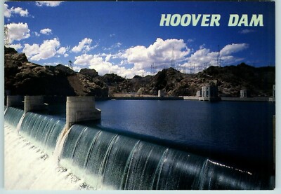 Hoover Damn Lake Mead waterfall by Bruce Finchum Postcard adverting vintage