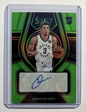 2021-22 Panini Select Chris Duarte Rookie Signature Neon Green Prizm Auto /99