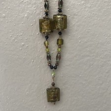 Green Earth Tones necklace glass beads