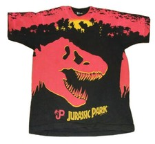RARE Vintage 90s 1993 Jurassic Park All Over Print Movie Promo Shirt Size Large