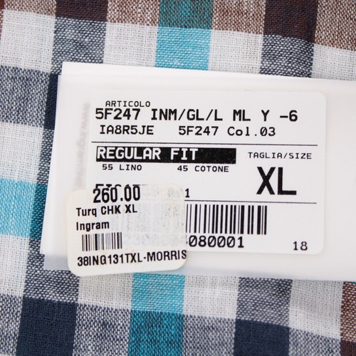 Ingram NWT Casual Button Down Shirt Size XL Blue Checkered Cotton Blend - Picture 6 of 10