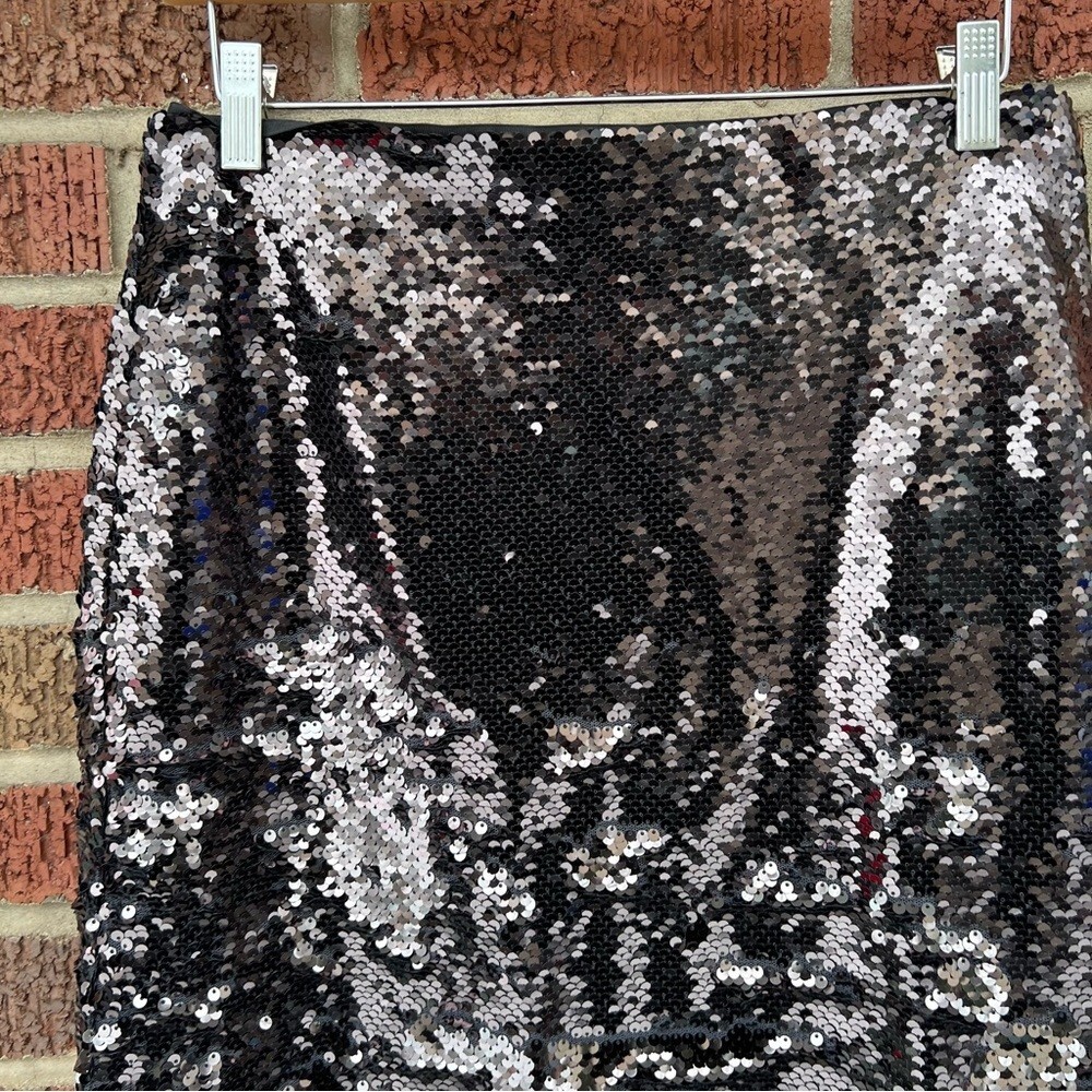 Ann Taylor Dark Gray and Silver Sequin High Waist… - image 3