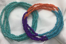 2 PC Handcrafted Waist Beads Jewelry African Bohemia Bracelets Anklet New 2147