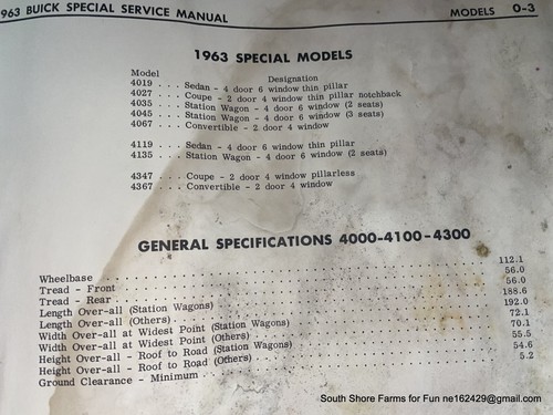 63 BUICK MANUAL DE SERVICIO ESPECIAL SKYLARK SPECIAL DELUXE - Imagen 2 de 4