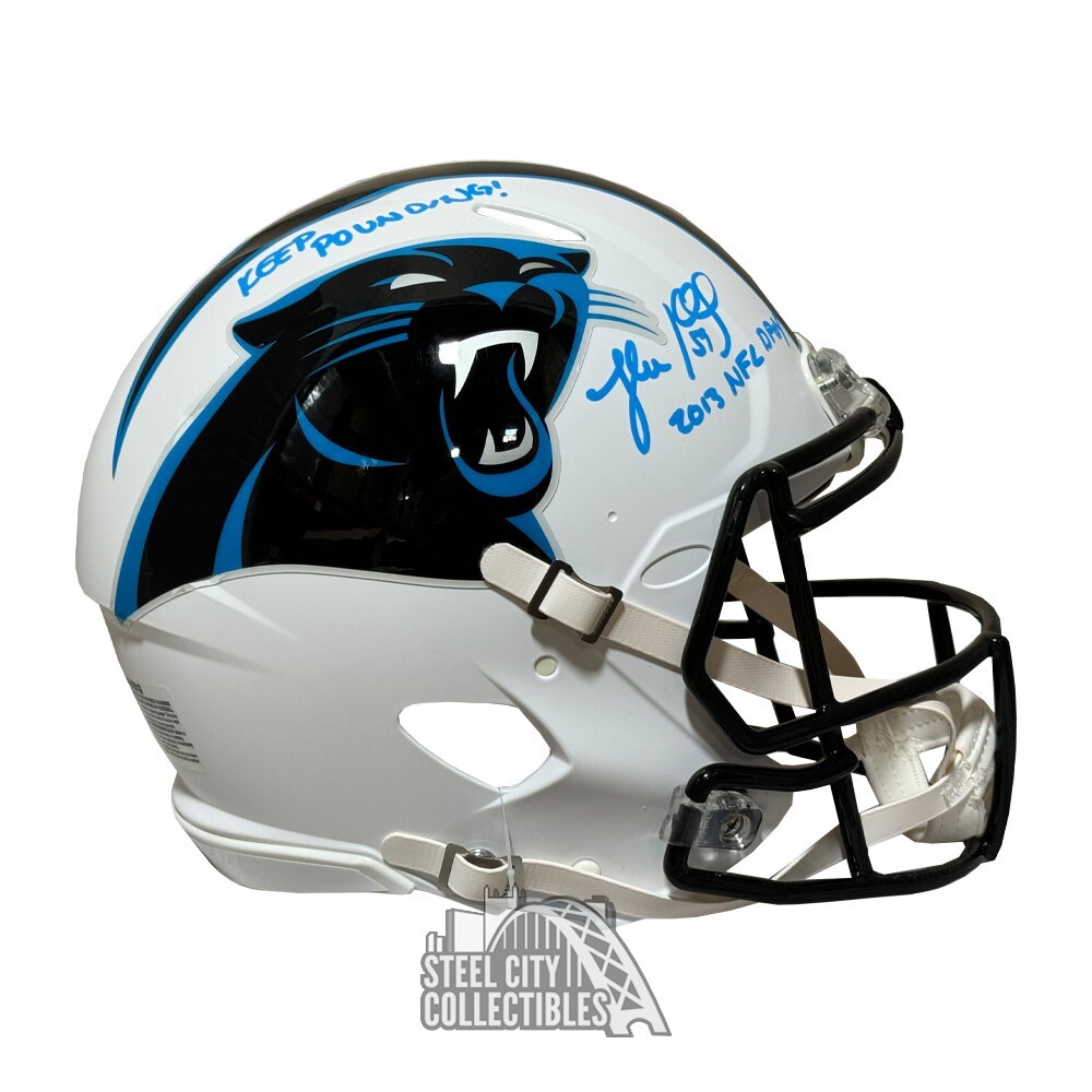 Luke Kuechly Autographed Signed Caorlina INSC Carolina Flat White Authentic Full Size Helmet-BAS 