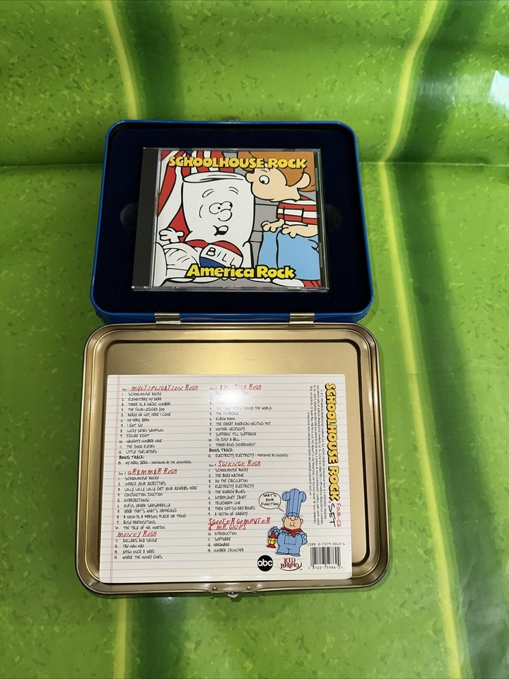 Schoolhouse Rock! Lunch box box set 1999 Rhino VG+ discs are mint eBay