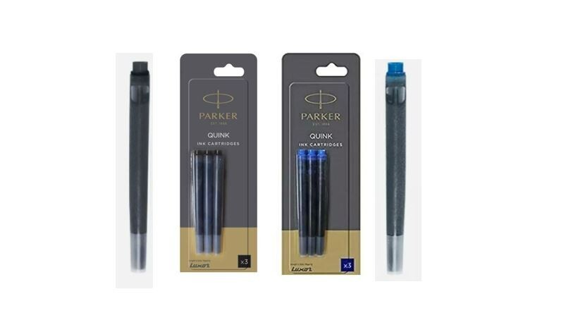 Geniune Parker Quink Ink Fountain Pen Cartridges Blue/Black Refills