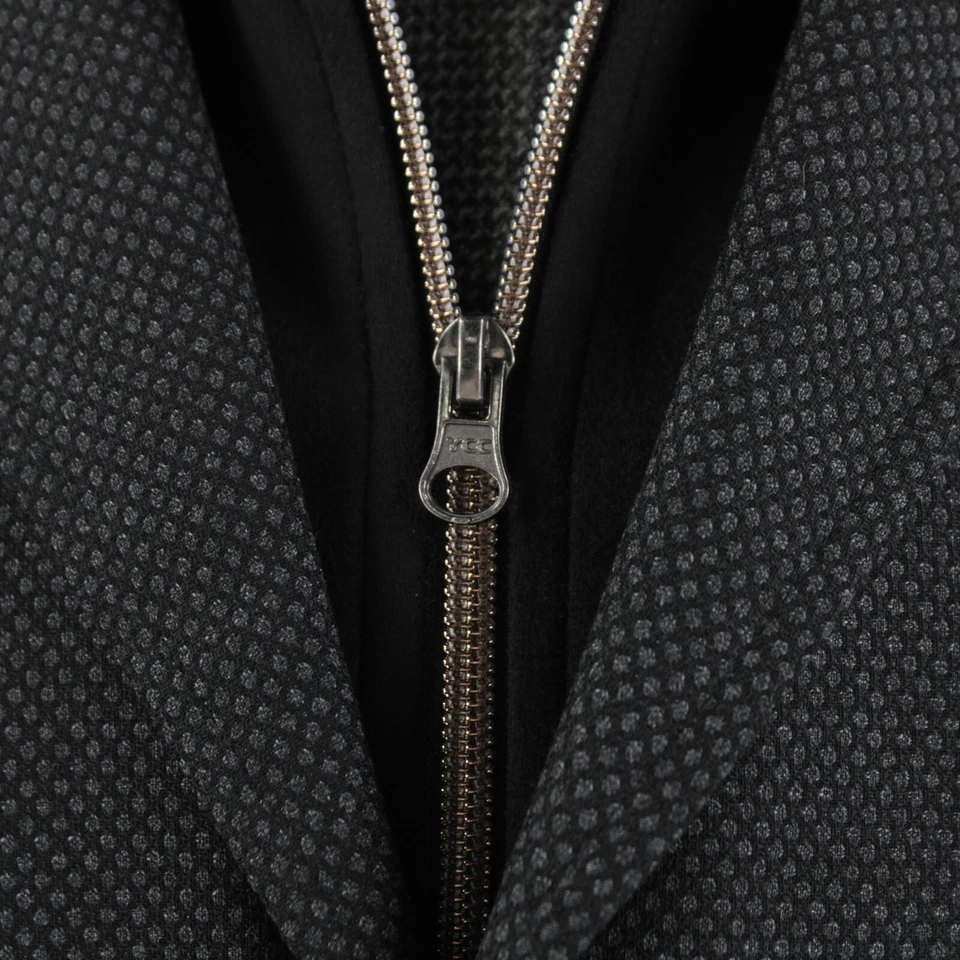 Abrigo deportivo Robert Graham nuevo con etiquetas mezcla de lana con babero de gamuza talla 42L EE. UU. Uptown XX en negro Foto 3 de 4