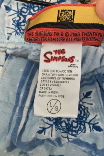 NWT The Simpsons Men's Christmas Pajama Pants LG 2006 100% Cotton Licensed Homer - Picture 4 of 6