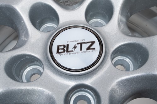 Blitz BRW03 Reproduction Center Caps * White / Black Chrome* - Picture 5 of 5