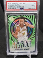 2019-20 Panini Illusions Stephen Curry Mystique Emerald PSA 9