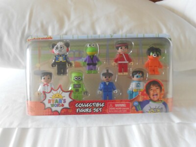 NEW, RYAN'S WORLD 8pc Figure SET, NINJA GUS, NINJA RYAN, PIRATE MOE, CHEF RYAN