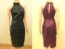 New Lipsy Abbey Clancy Purple Or Black Sequin Halterneck Dress 8 10 12 16