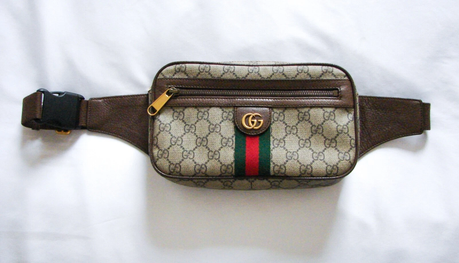 Sac banane unisexe GUCCI GG Supreme Ophidia beige toile douce ceinture