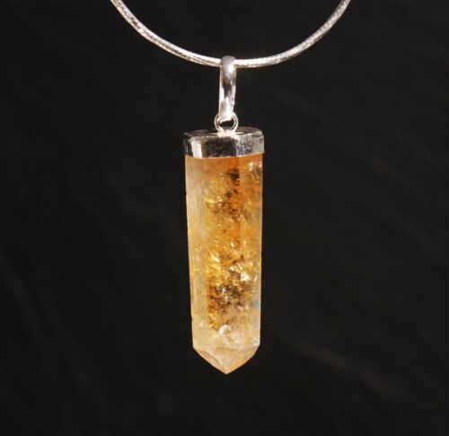 Colgante de piedras preciosas punta de cristal natural A-F plata 925 ojal único tesoro de piedra - Imagen 208 de 265