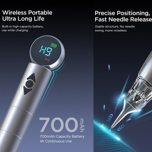 Máquina de Tatuaje Inalámbrica Cejas Línea Labio Batería PMU Pluma Ajustable 2.0mm Carrera - Imagen 9 de 16