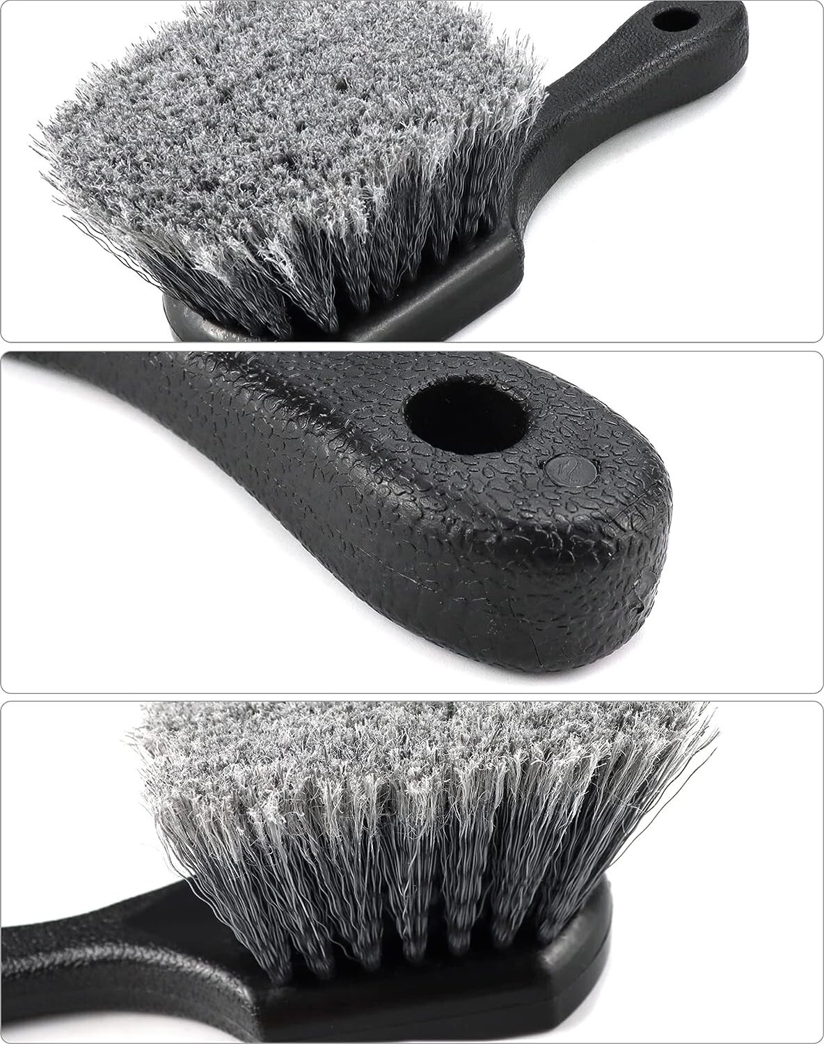 Wheel & Tire Brush for Rim Soft Bristle Car Wash Brush Short Handle