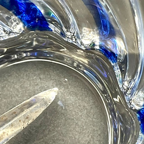 Mikasa Peppermint Cobalt Candleholder Blue Clear Swirl with Box 2.5" Germany - Picture 16 of 21