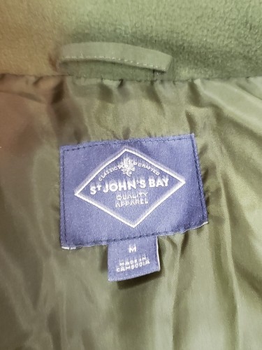 St. John's Bay Women's Puffer Jacket with Removable Hood - Green - Size M - Picture 6 of 9