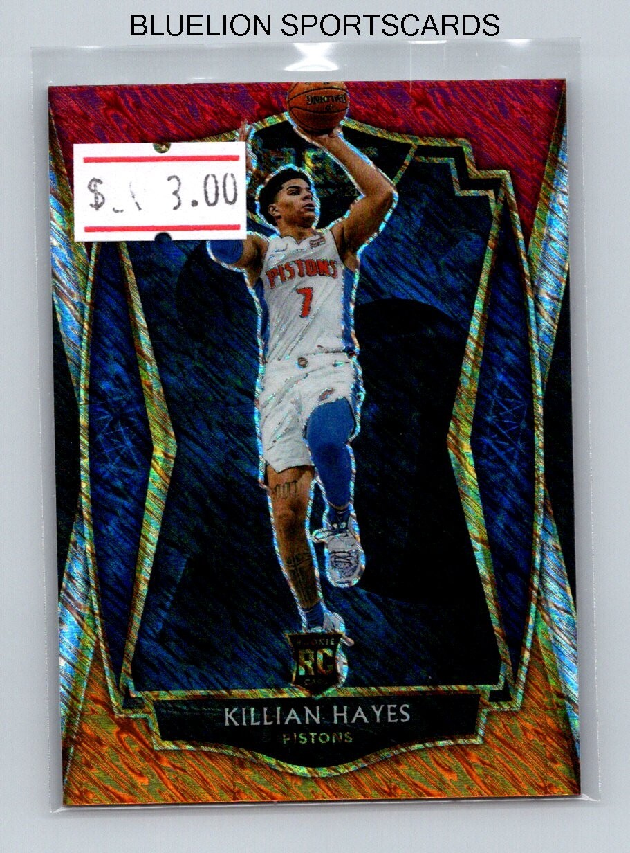2020-21 Select Prizms Red White Orange Shimmer #181 Killian Hayes RC - Pistons