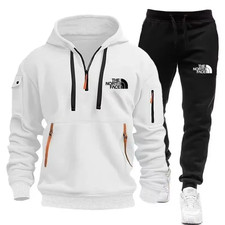 New Winter Men'S tracksuit,Casual Long-Sleeved Sweatshirt Sportswear 2-Piece Set