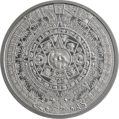 #ad Aztec Calendar Stone GSM 2 oz 999 Silver Round $191.00