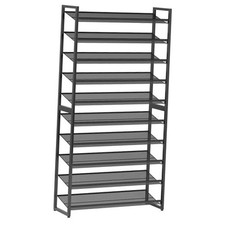 Shoe Rack,Metal Shoe Organizer,Max Holds 50 Pairs,Heavy Duty 10 Tier Black