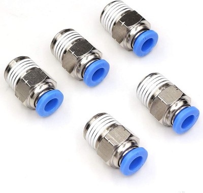 CEKER 1/4'' NPT Push to Connect Fittings Air 6MM OD X NPT, Blue 