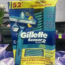 Gillette Sensor2 Plus Disposable Razor lubrastrip Pivot - 52 Razors