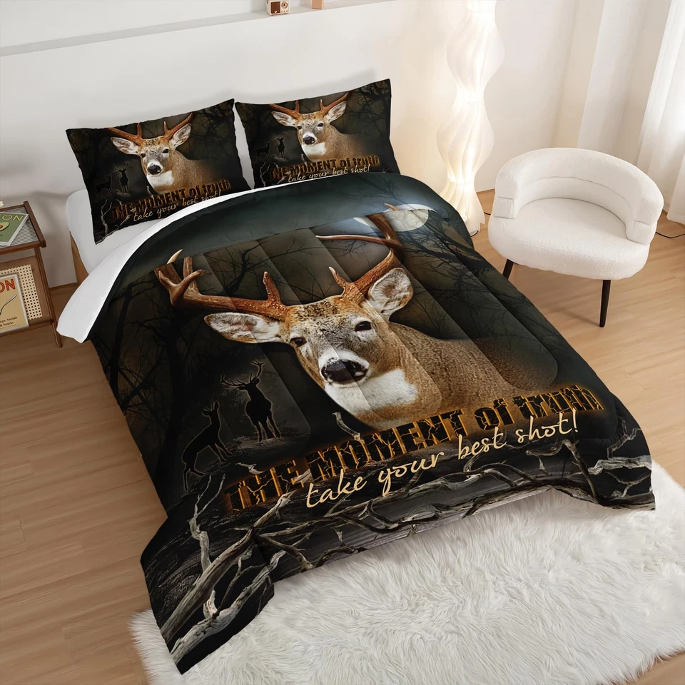 Deer Comforter Forest Hunting Bedding Sets for Teen Boys Mens Bedroom Essenti... - Image 4 of 4
