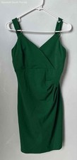 Guess Womens Green Sleeveless V-Neck Back Zip Mini Dress Size 6