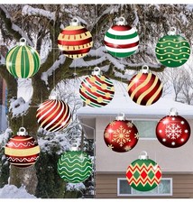 12 Pcs Christmas Candy Yard Hanging Ornaments Outdoor 8 x 8 Inch Hanging Candy