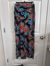 Boho, festival, multicolor Geometric Floral Women's Palazzo Pants Size L-XL